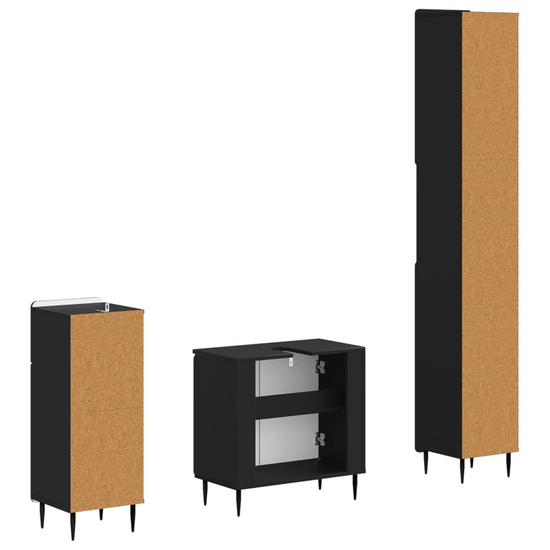 Bathroom Storage Furniture Set, Black