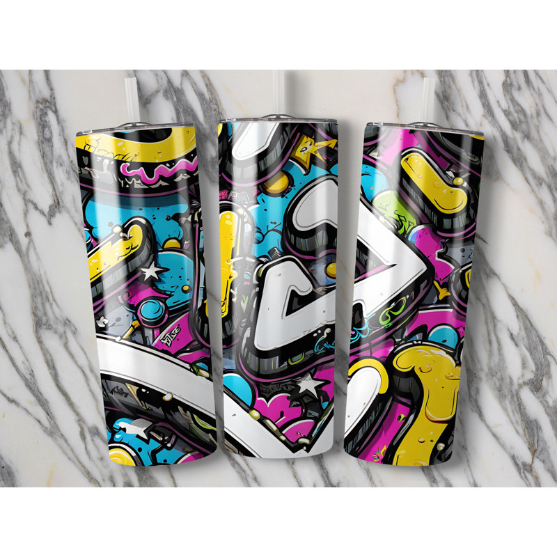 Choose Handmade Tumblers 591ml Vacuum Insulated Stainless Steel (18/8) Travel Tumbler with Straw