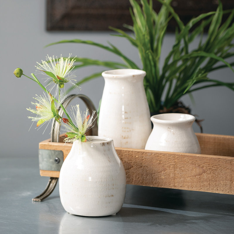 Mcquade Ceramic Table Vase, White