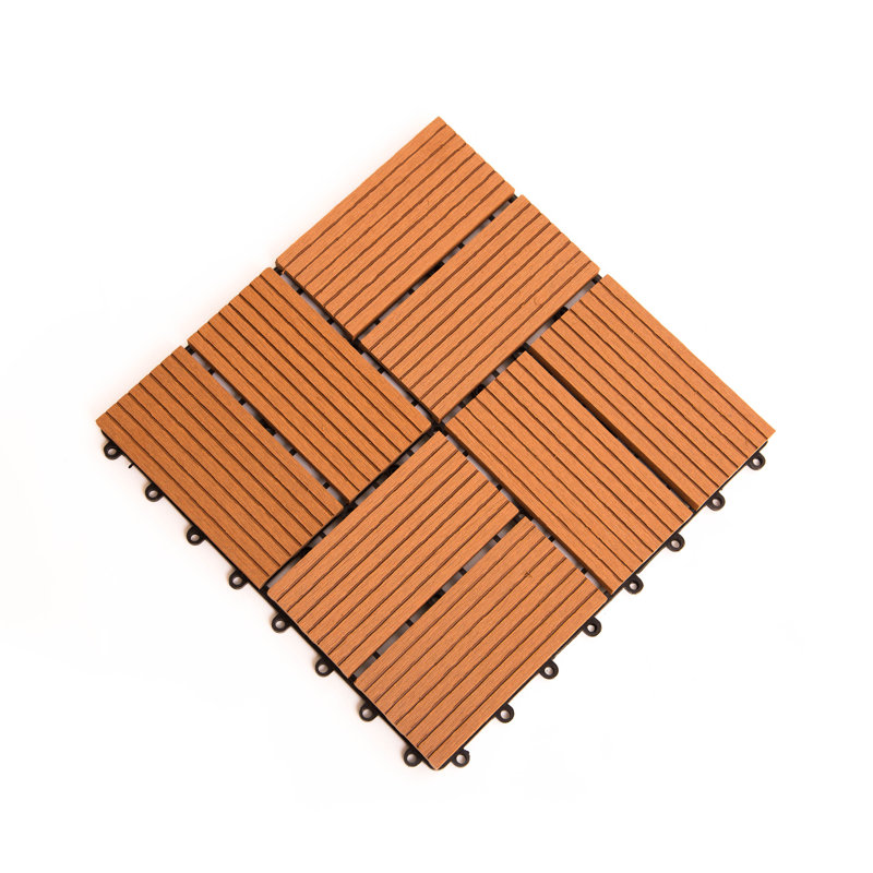 Helios 12'' L x 12'' W Composite Interlocking Deck Tile in Red
