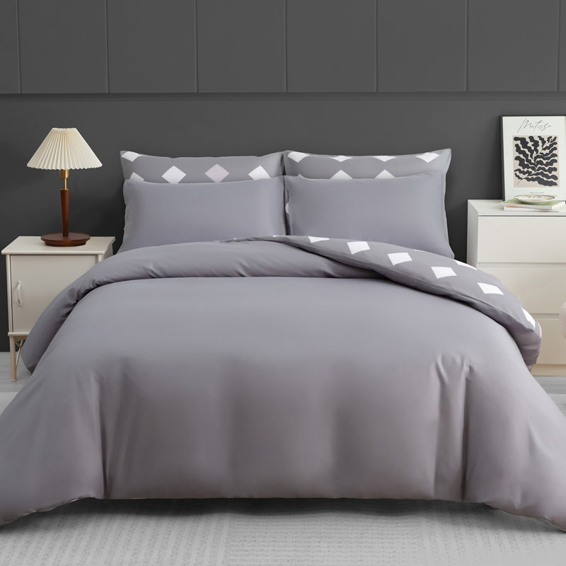 Microfiber Polka Dots Duvet Cover Set, Kingsize