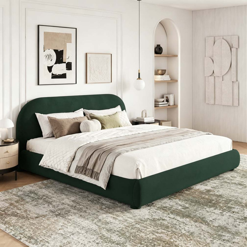 Lit moelleux en velours, Dark Green, King