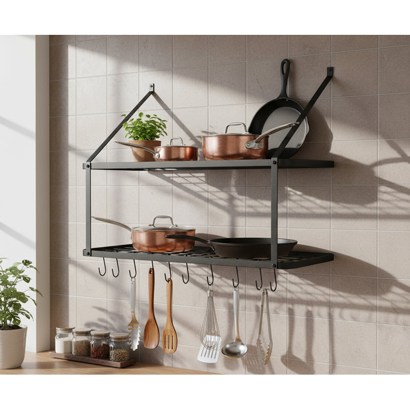 Metal Rectangle Wall Mounted Pot Rack