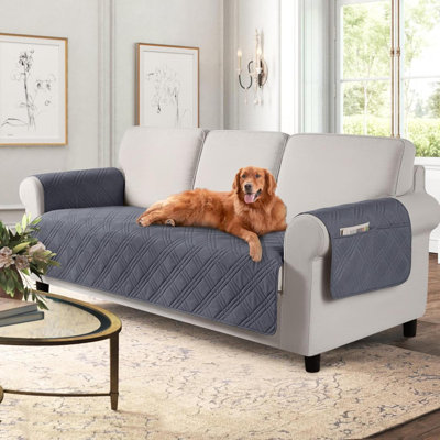 Waterproof Couch Covers For Pets Dogs With Non Slip Backing Sofa Seat Covers With Side Pocket For 3 Cushion Couch Washable Dog Couch Cover Protector Sofa Slipcovers