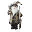 Figurine de père Noël rustique 16,5 "avec traîneau en bois et cadeaux