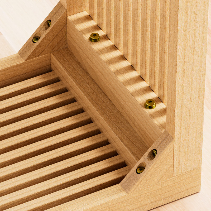 Banc de hall d'entrée en bois massif naturel Amyiah - vous accueille avec style Conception longue et élégante pour le salon moderne, la salle à manger et