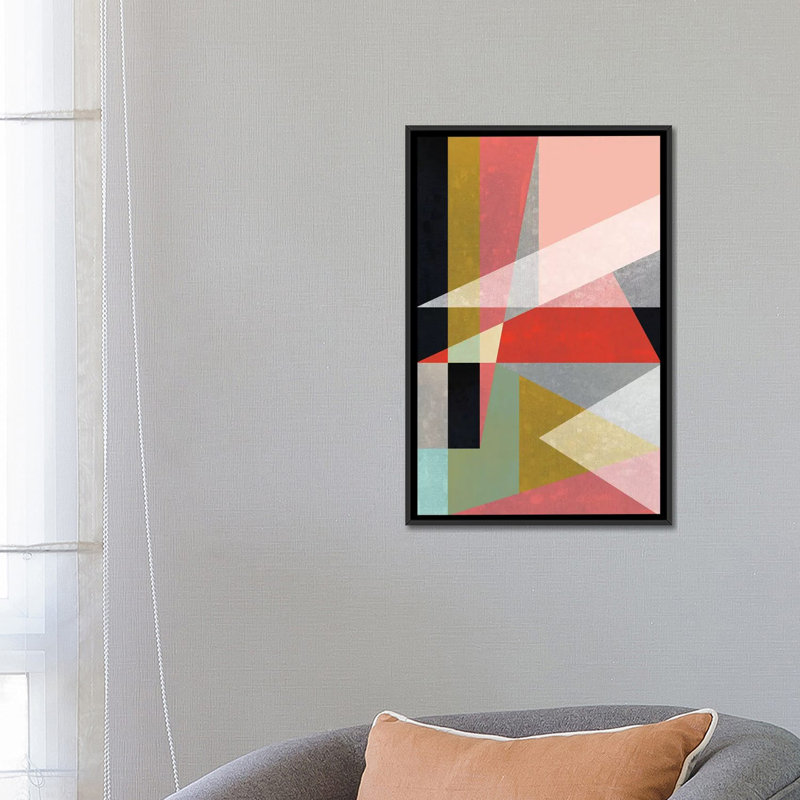 « toile ii », reproduction d’impression sur toile, H 26 po x l 18 po x P 1,5 po, Toile avec cadre noir, Pas de tapis
