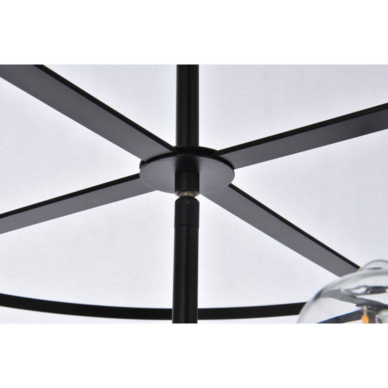 Luminaire suspendu tambour Carter-Johnson, Noir, 12" H x 20" W x 20" D, 4 Lights