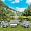 Hanches en grain de bois avec coussin, blanc, extérieur confortable, sièges de jardin, blanc / gris, finition, coussins autonettoyants