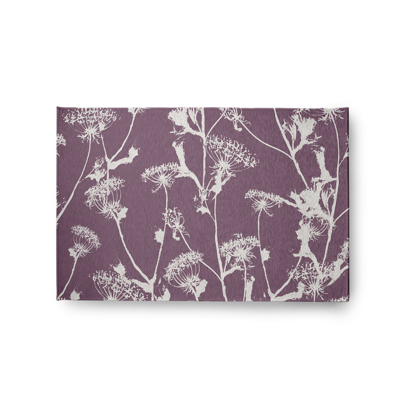 Chenille Floral Indoor / Outdoor Rug, Rectangle 2' x 3'