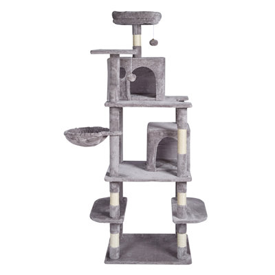 68.5" Large Cat Tree with Condos & Sisal Scratching Posts - Multi-Level Indoor Cat Tower for Climbing, Playing & Resting