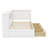 L-Shaped Bed Frame With Drawer And And Bookcase,Corner Bed Wooden Captain Bed With Led Downlight And USB Port-732193115