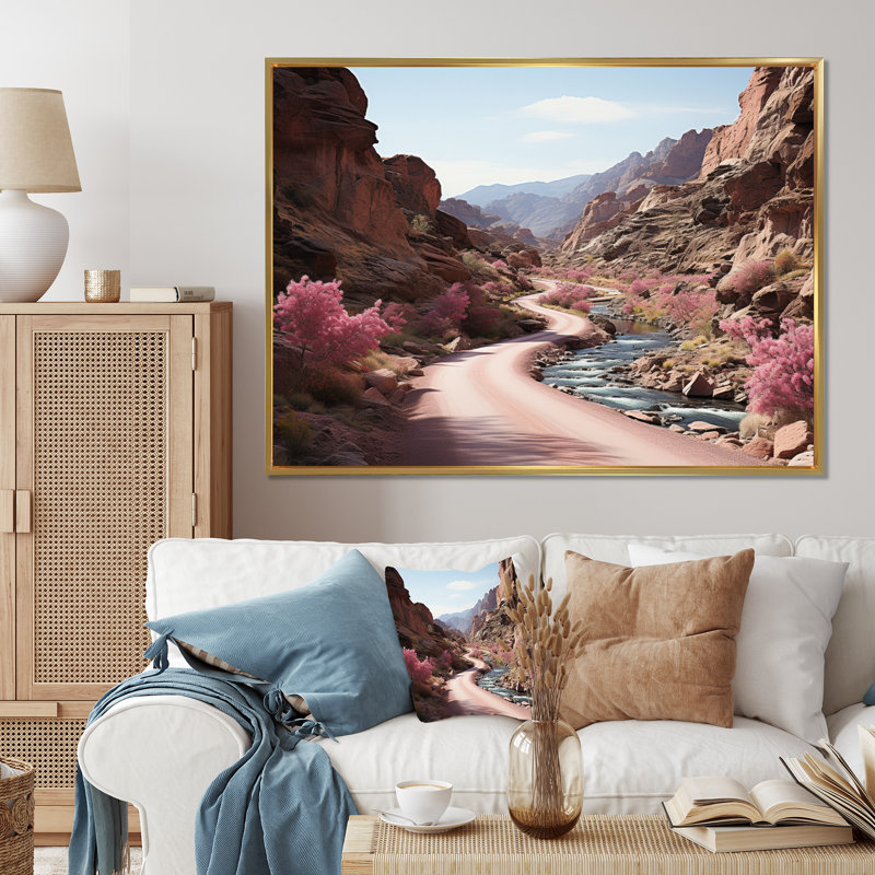 Canyon Endless Journey IV sur toile, Cadre flottant doré, H 16 po x l 32 po x P 1 po