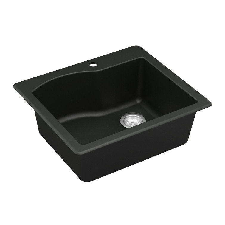 Karran Drop-in Quartz Composite 25'' X 22'' 1-Hole Single Bowl Kitchen Sink