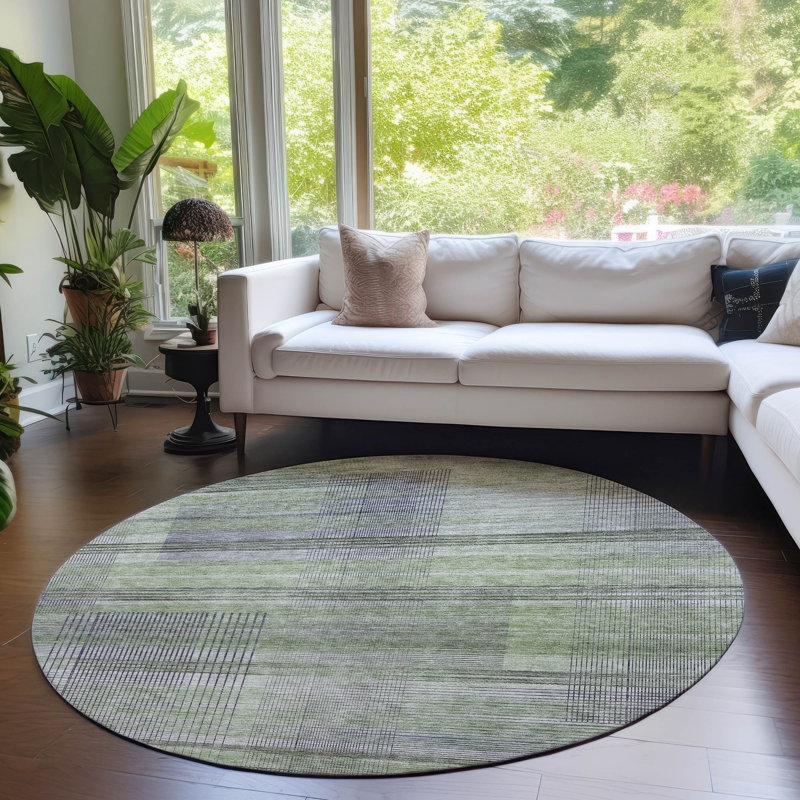 Charlianne Striped Indoor / Outdoor Rug, Round 8'