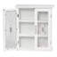 Armoire murale amovible à deux portes Northshire avec portes en verre trempé et tablettes réglables pour le rangement de la salle de bain
