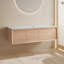 Base de meuble-lavabo flottant 47 po seulement, structure en bois massif multicouche avec 1 tiroir et 1 armoire, plateau en pierre frittée blanche-135712561-137933990
