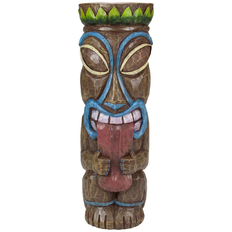 Statue tiki polynésienne d'extérieur 16 po