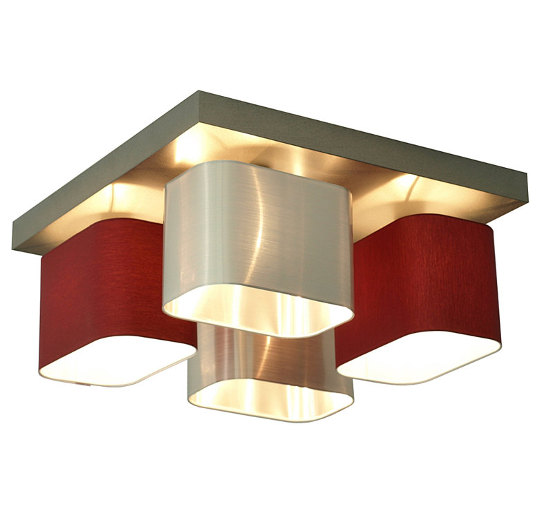 Gonzalez Semi Flush Mount, Calvados, Wine red/Silver