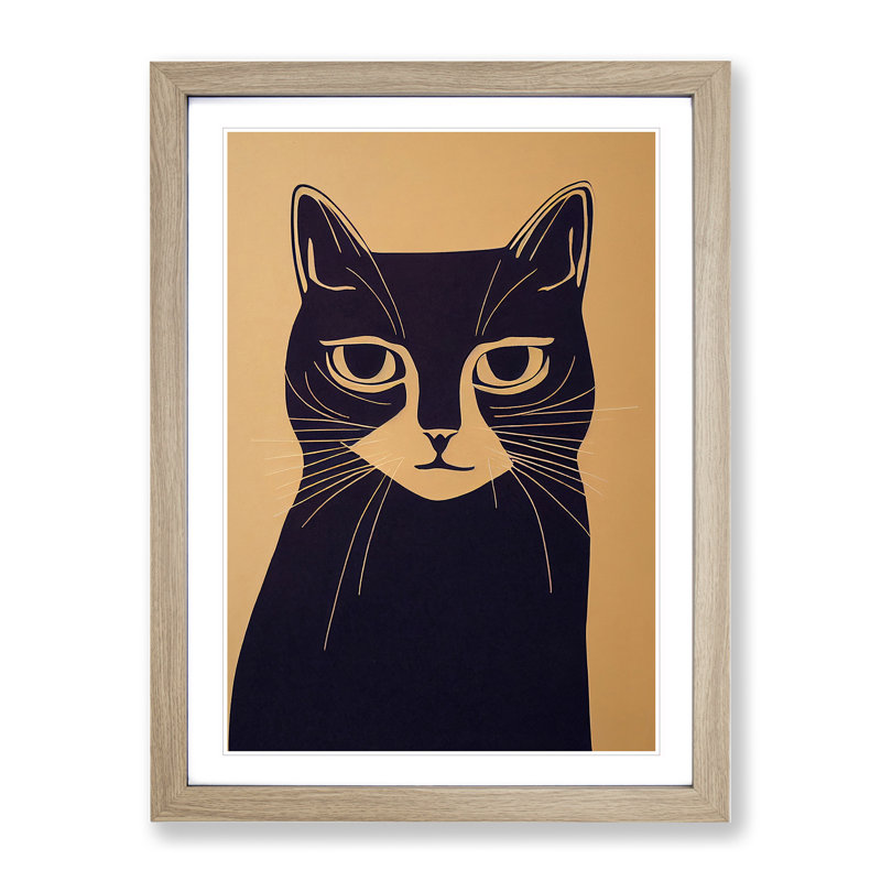 Sweet Cat - Framed Print, Oak, 46cm H x 34cm W x 2cm D