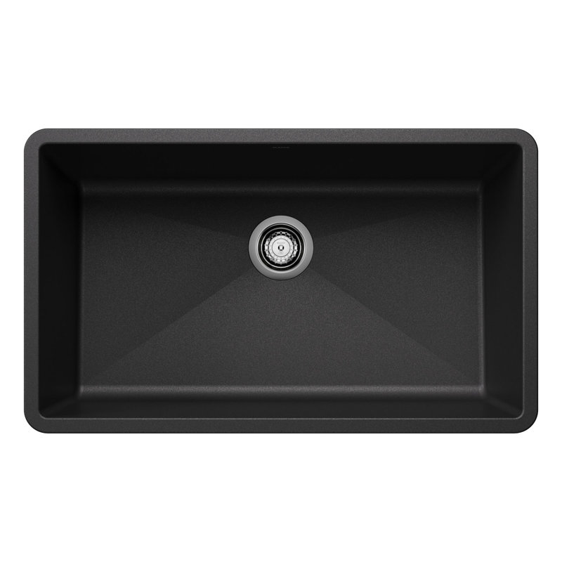 Precis SILGRANIT 32" L X 19" W Super Single Undermount Kitchen SInk, Anthracite