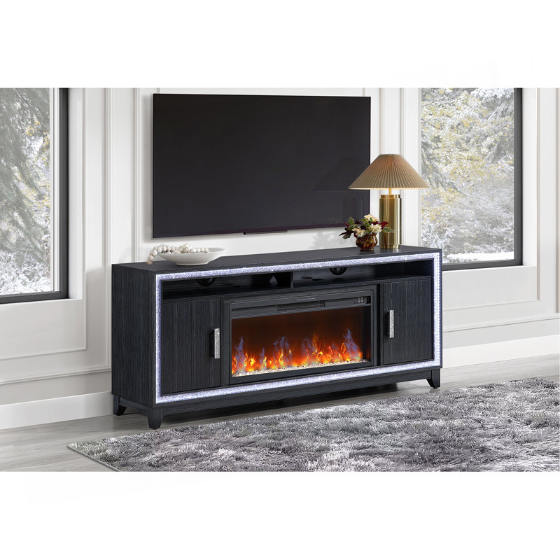 Almera Dark Grey 72 Inch Fireplace, Dark Grey
