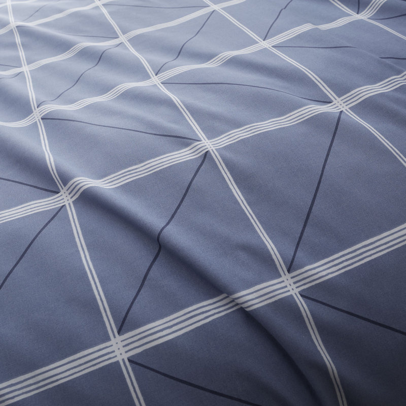 Geometric Grid Duvet Cover Set, Double Duvet Cover + 2 Standard Pillowcases