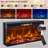75 Inch Electric Fireplace Tv Stand For Tvs Up To 85'' With 36" Fireplace & Led Lights With Shelves & Storage-1842948890