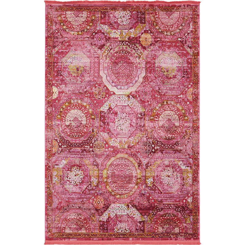Tapis rose Folmar, Rectangle 4 pi 3 po x 6 pi, Pink