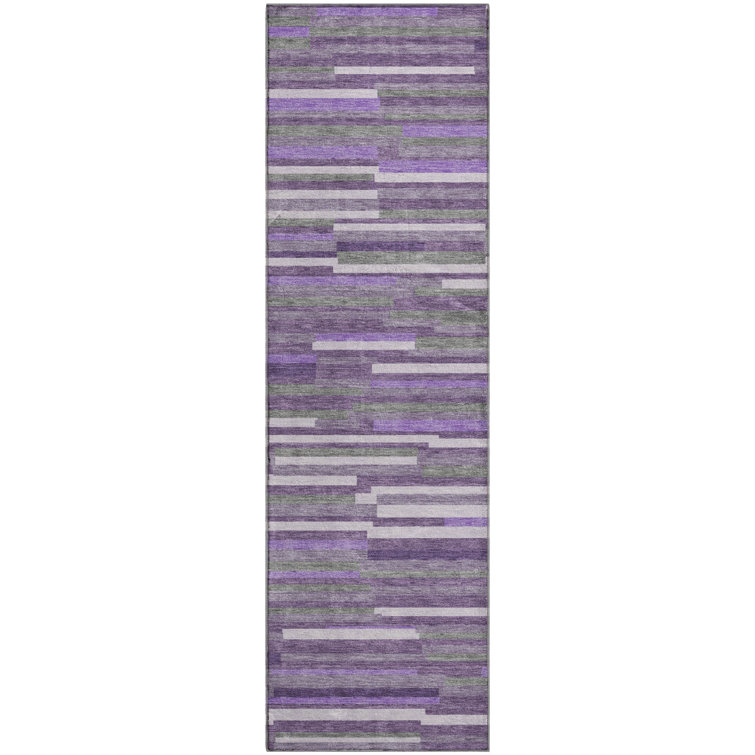 Premium Machine Washable Prisco Purple Rug