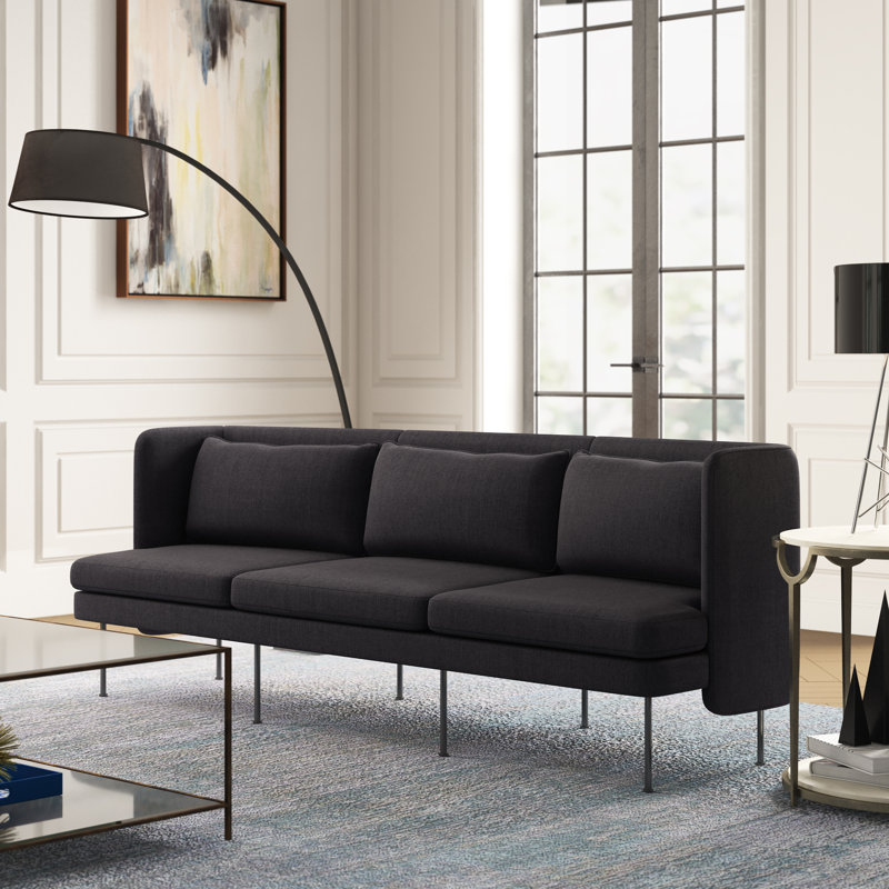 Bloke Sofa, Tait Stone Textured Basketweave, 34" H x 95" W x 32" D, Slate