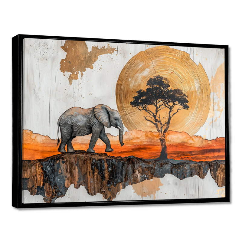 Gupton - Animals Wall Art, Black, 12" H x 20" W, Floater Framed Print