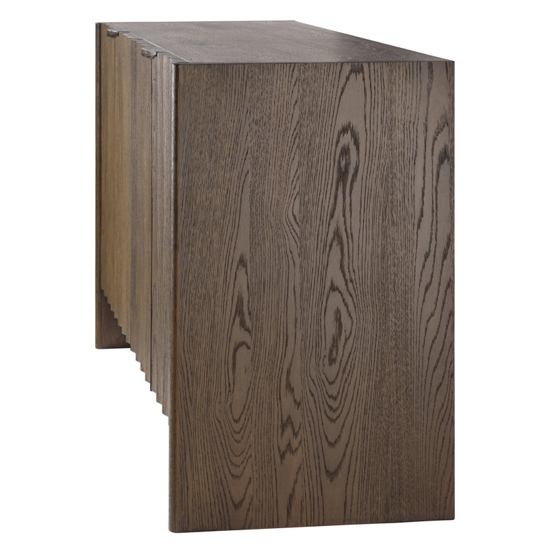 Finley Solid Wood Storage Cabinet, Brown Sugar Oak