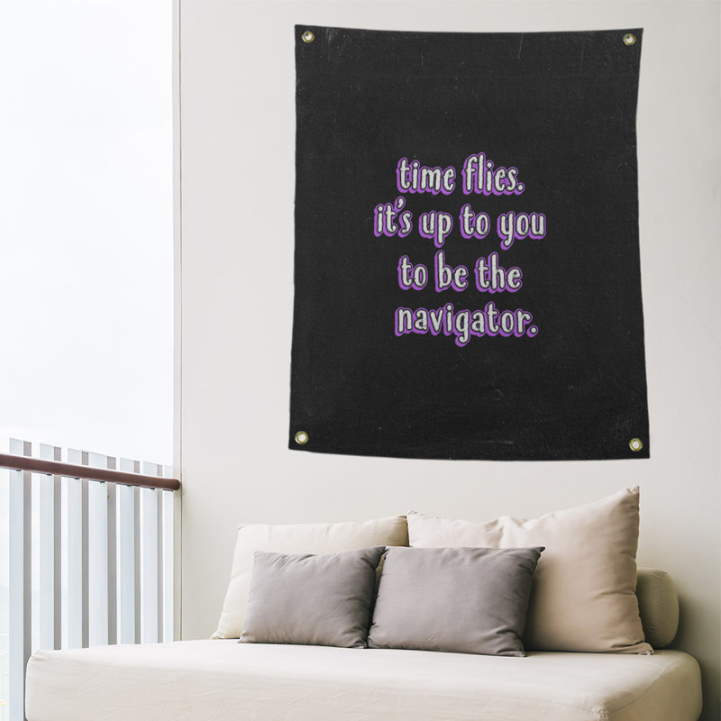 Tapisserie tableau noir en polyester time quote, H 59 pi x l 50 po, Mauve
