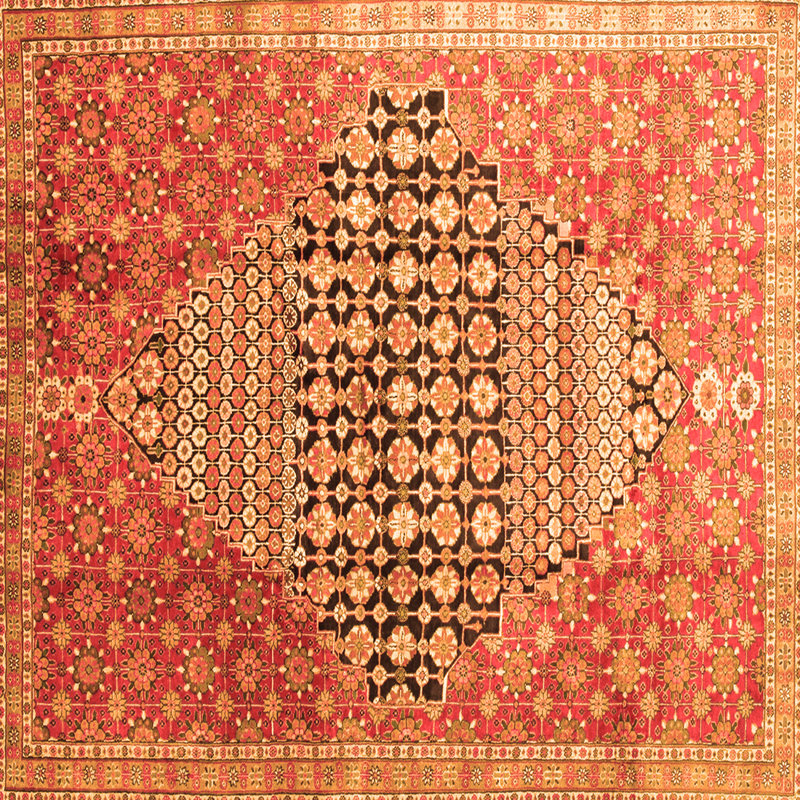 Tapis oriental en chenille / polyester tissé à la machine Malania, Carré 5 pi