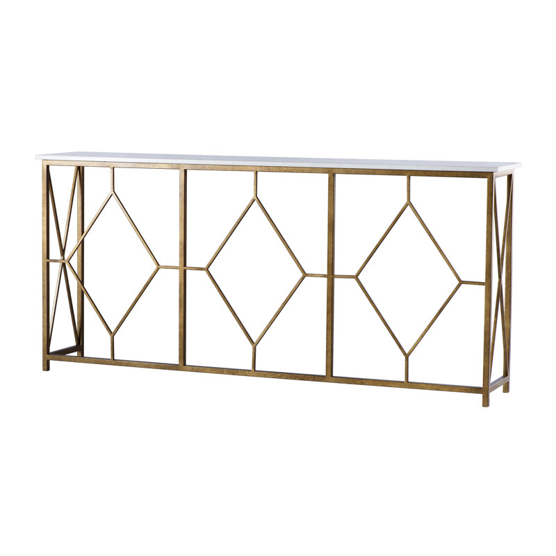Triple Diamond Console, Royal Gold, Carrera Marble