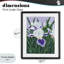 Mauve et blanc, iris, reproduction sous verre, conception de Sarah Waldron Kimball-885716380-885716382