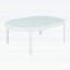 Table basse d'extérieur moderne avec plateau en verre trempé