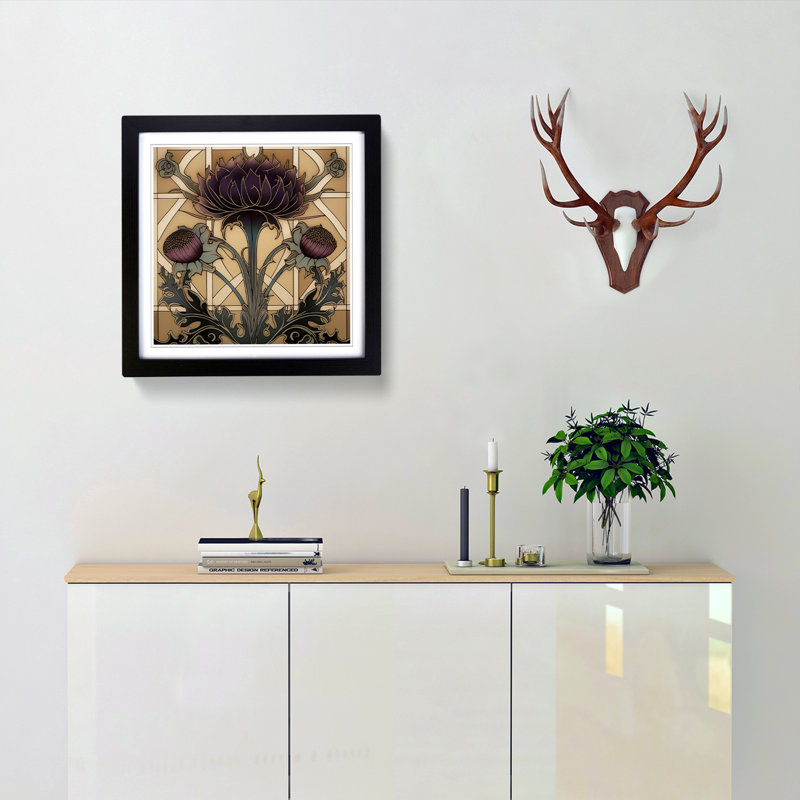 Thistle - Framed Print, Black