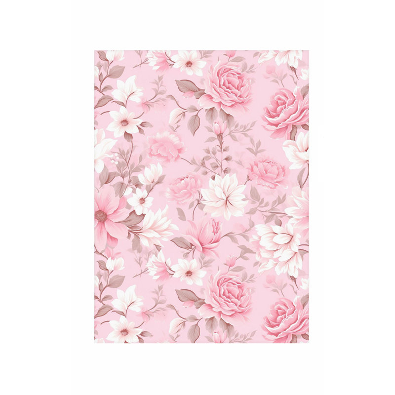 Impression florale rose, rêve floral, Shabby Chic, H 36 po x l 24 po
