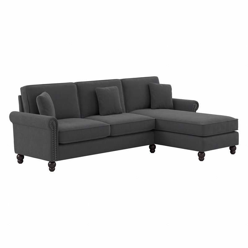 Canapé modulaire réversible de 102 po Atifah, Polyester gris anthracite