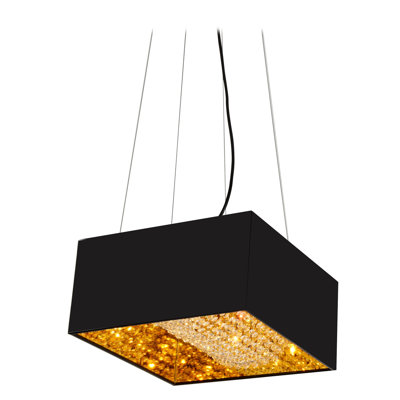 Lustre carré noir 5 lumières