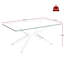 Table basse rectangulaire en verre trempé transparent de 101,6 cm (40,02 po), de haute qualité, avec pattes en métal argenté. Parfait pour les espaces de travail de bureau. Facile à nettoyer et au design performant.