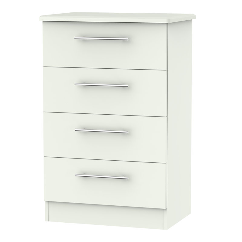 Fully Assembled Levine 4 Drawer 58Cm W Chest Of Drawers, Porcelain Matt