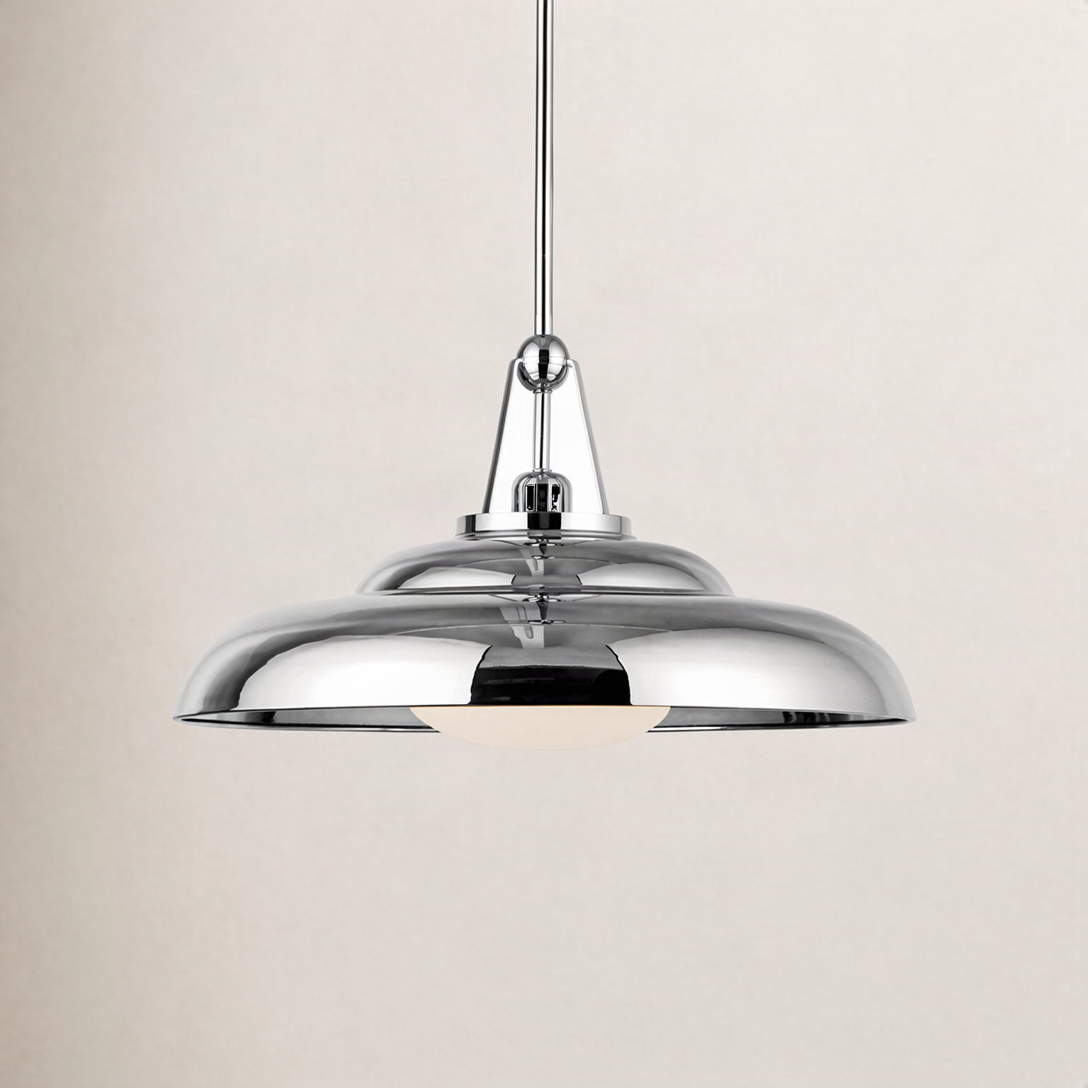 Palmetto Single Light Steel Pendant, 11.75" H x 20" W x 20" D, Polished Nickel
