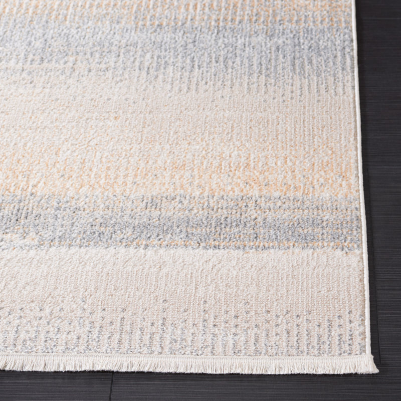 Isebelle Washable Performance Machine Washable Abstract Rug, Round 6'7"