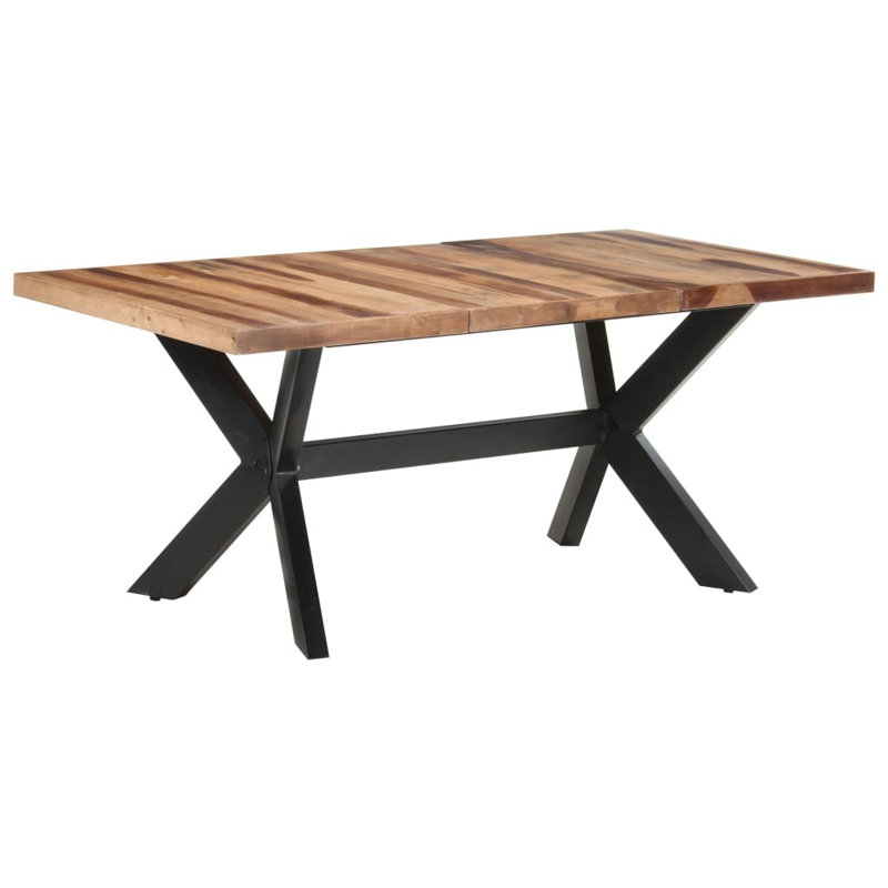 Vidaxl Dining Table Solid Wood With Sheesham Finish, 75cm H x 180cm L x 90cm W