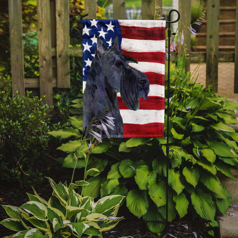 2 côtés en polyester de 2 côtés american drapeau de jardin, Gris terrier écossais