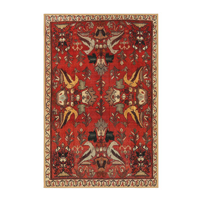 Tapis traditionnel rouge / beige / noir