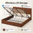 King Size Lift Up Storage Platform Bed Frame, Hydraulic Storage System with Wooden Corrugated Curved Design, No Box Spring Needed, 1000 lbs Capacity, Tool-Free Assembly-1285436634